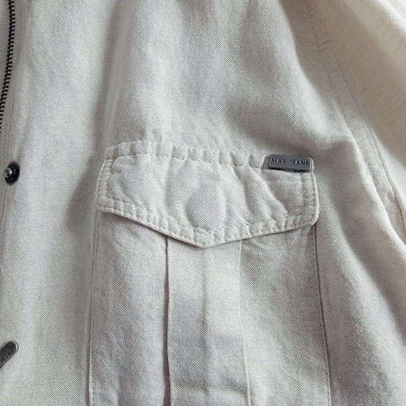 Max Jeans Linen Blend Utility Jacket Large - Picture 5 of 9